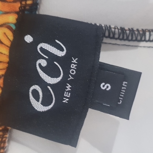 ECI New York Size S (approx 14) Floral Yellow Stretch Skirt - Picture 6 of 7